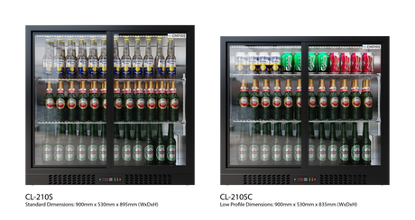Empire Core Double Door 208L Bottle Cooler – Sliding Door Commercial Back Bar Fridge | CL-210S-P Double Door Bottle Coolers Empire
