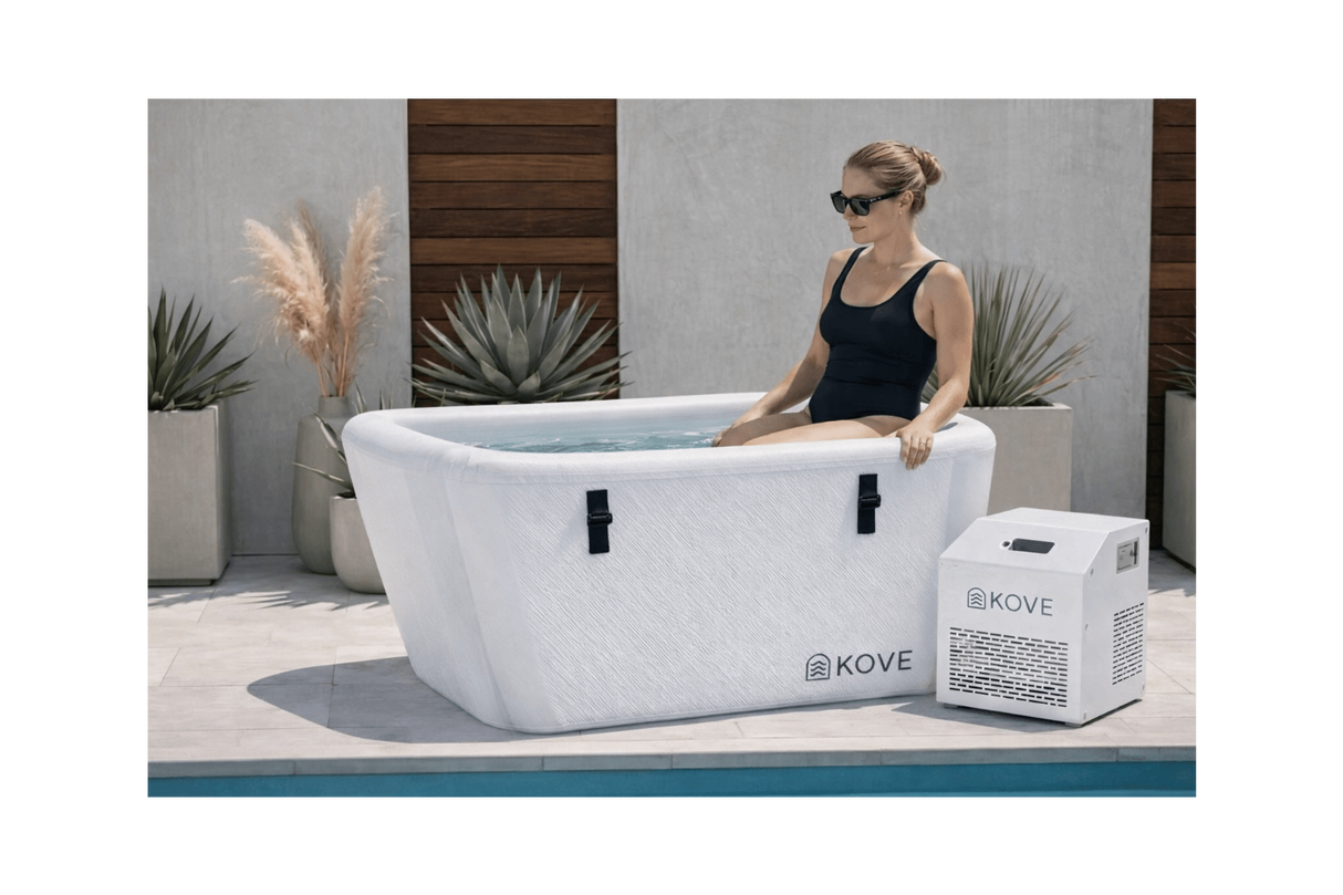 KOVE Elite Ice Bath – Ergonomic Reclined Cold Plunge (Chiller Compatible) White Ice Baths & Cold Plunges KOVE