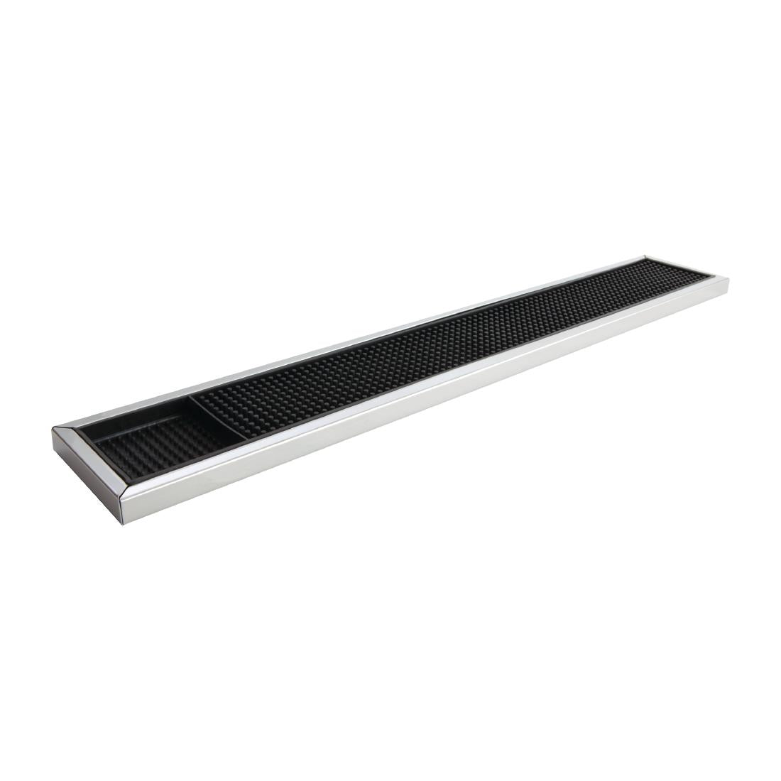 Beaumont Rubber Bar Mat with Stainless Steel Frame 600 x 100mm - CN741  Beaumont   