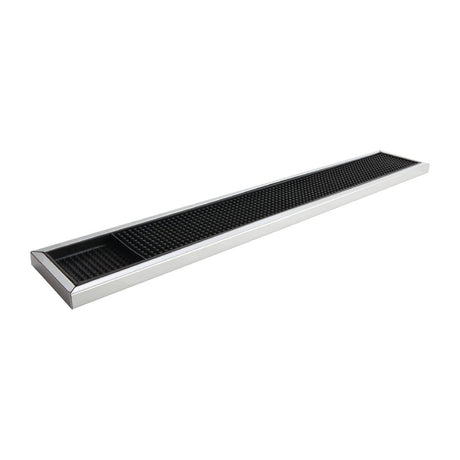 Beaumont Rubber Bar Mat with Stainless Steel Frame 600 x 100mm - CN741  Beaumont   