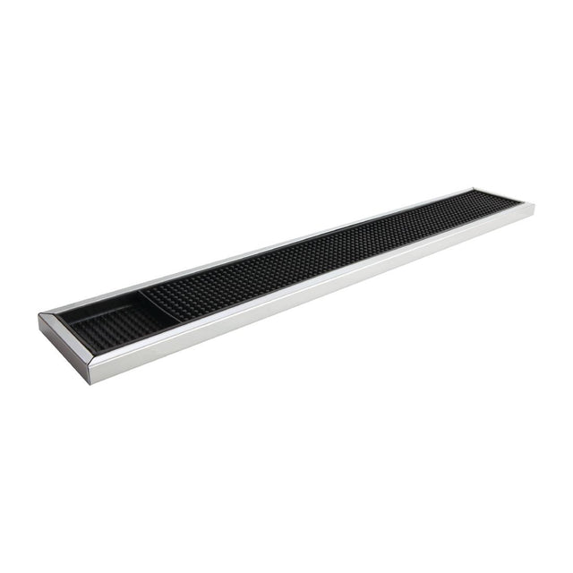 Beaumont Rubber Bar Mat with Stainless Steel Frame 600 x 100mm - CN741  Beaumont   