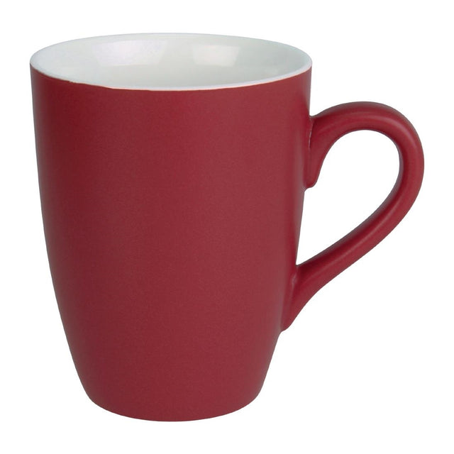 Olympia Matt Pastel Mug Red 340ml (Pack of 6) - CS043 Olympia Crockery Olympia   