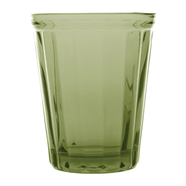 Olympia Cabot Panelled Glass Tumbler Green 260ml (Pack of 6) - CR829 Utopia Hi Balls and Tumblers Olympia   