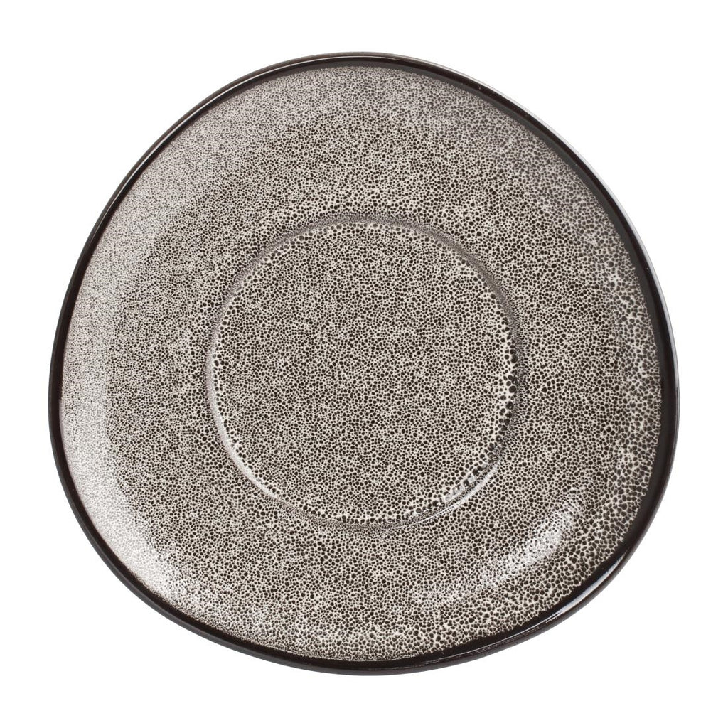 Olympia Mineral Triangular Cappuccino Saucer Grey Stone 150mm (Pack of 6) - DF182 Olympia Crockery Olympia   