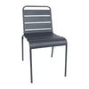 Bolero Amalfi Slatted Steel Side Chairs Grey (Pack of 4) - CS727 Metal Dining Chairs Bolero   