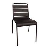 Bolero Amalfi Slatted Steel Side Chairs Black (Pack of 4) - CS728 Metal Dining Chairs Bolero   
