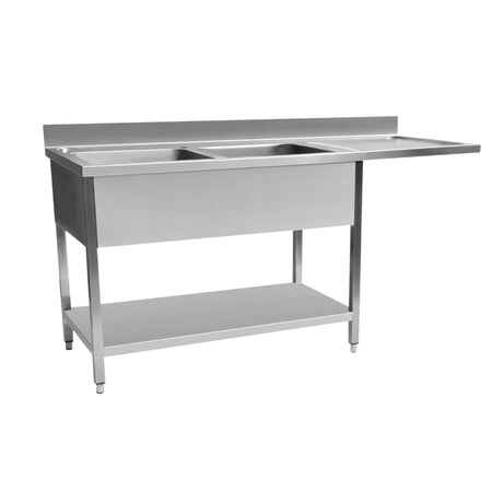 Hamoki Double Bowl Dishwasher Sink – 1600mm, Right Hand Drainer, Undercounter Space for Dishwasher | 231039 Double Bowl Sinks Hamoki