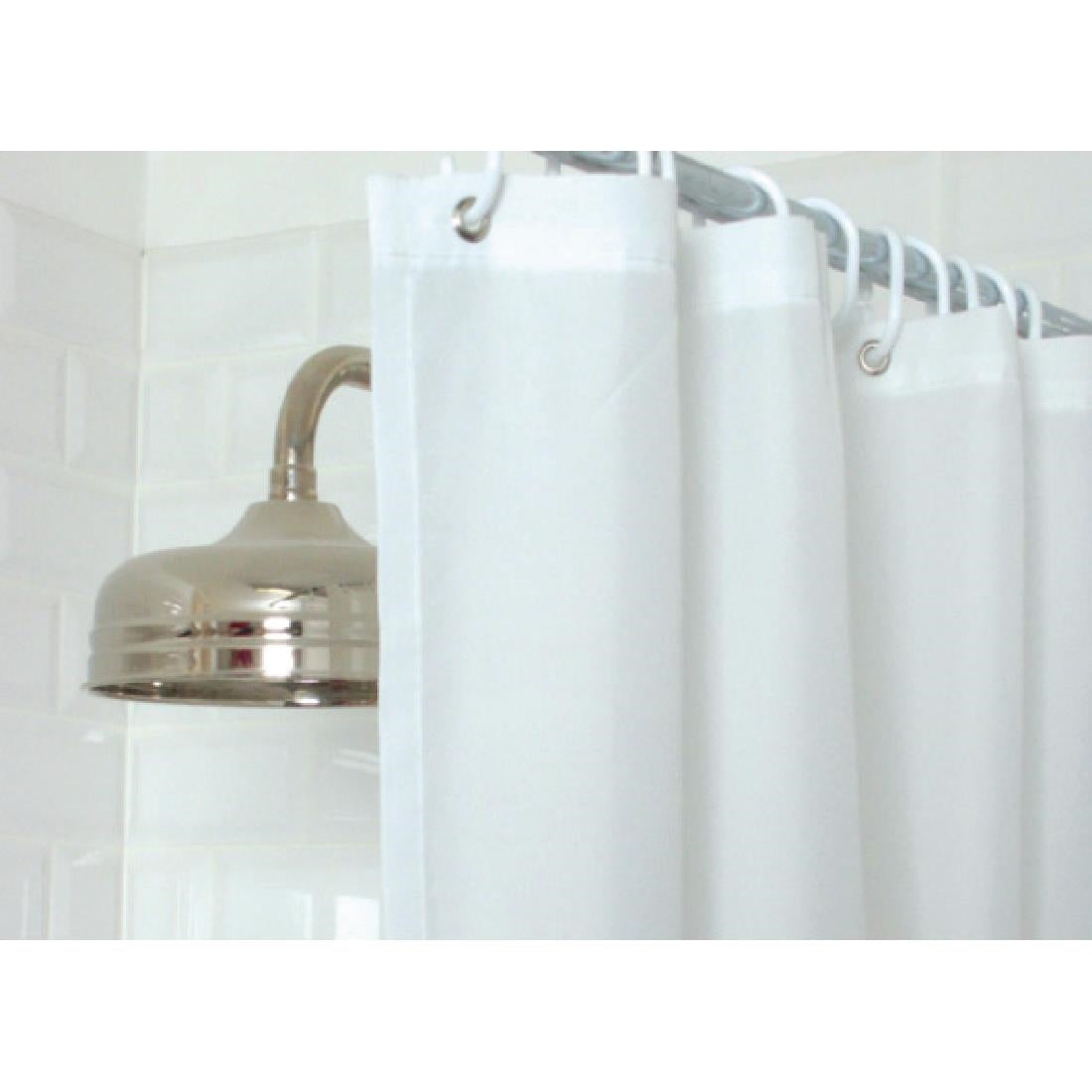 Mitre Essentials Plain Shower Curtain White - GT798  Mitre Essentials   
