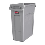 Rubbermaid Slim Jim Container With Venting Channels Grey 60Ltr - F603  Slim Jim   