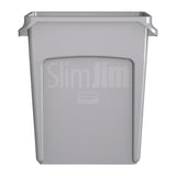 Rubbermaid Slim Jim Container With Venting Channels Grey 60Ltr - F603  Slim Jim   