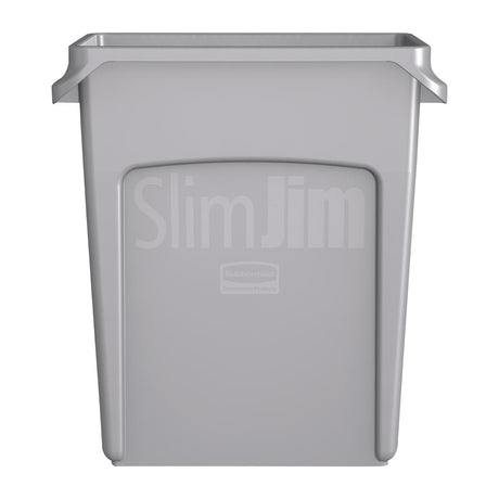 Rubbermaid Slim Jim Container With Venting Channels Grey 60Ltr - F603  Slim Jim   