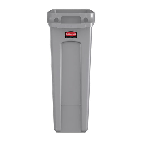 Rubbermaid Slim Jim Container With Venting Channels Grey 87Ltr - F649  Slim Jim   