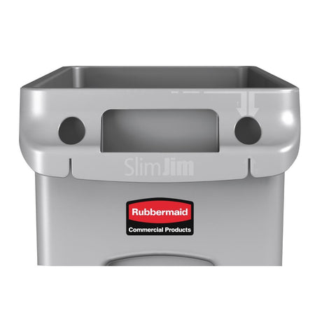 Rubbermaid Slim Jim Container With Venting Channels Grey 87Ltr - F649  Slim Jim   