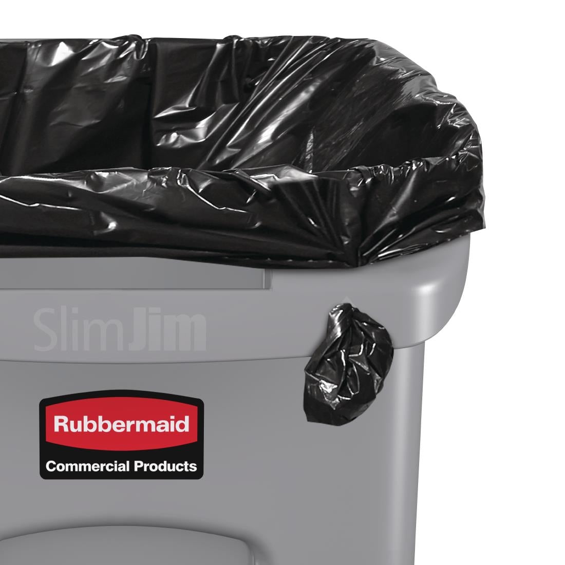 Rubbermaid Slim Jim Container With Venting Channels Grey 87Ltr - F649  Slim Jim   