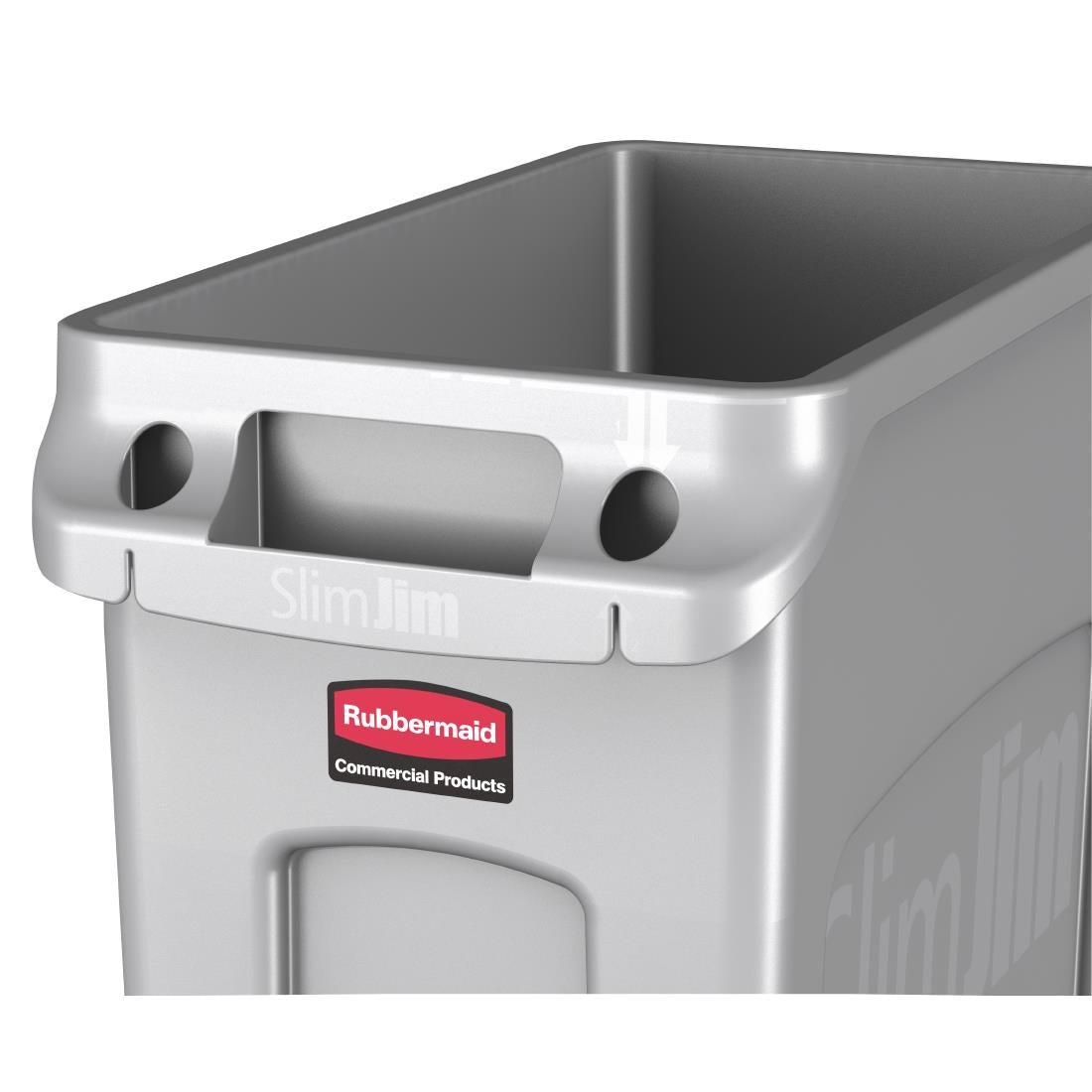 Rubbermaid Slim Jim Container With Venting Channels Grey 87Ltr - F649  Slim Jim   