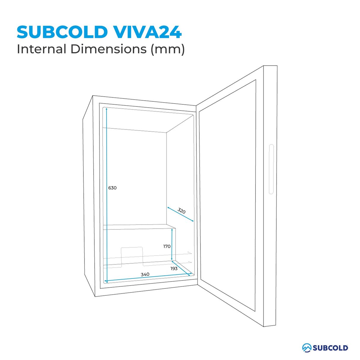 Subcold Viva24 LED Wine Cooler Drinks Display Fridge 24 Bottle Capacity