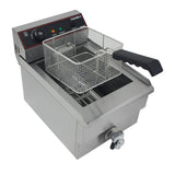 Hamoki Countertop Commercial Electric Fryer - 9.5 Litre Single Tank with Drain Tap | 291018 Countertop Electric Fryers Hamoki