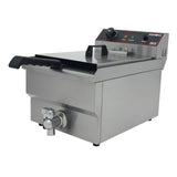 Hamoki Countertop Commercial Electric Fryer - 9.5 Litre Single Tank with Drain Tap | 291018 Countertop Electric Fryers Hamoki