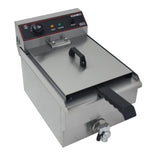 Hamoki Countertop Commercial Electric Fryer - 9.5 Litre Single Tank with Drain Tap | 291018 Countertop Electric Fryers Hamoki