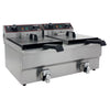 Hamoki Countertop Commercial Electric Fryer - 2 x 9.5 Litre Twin Tank with Drain Taps | 291019 Countertop Electric Fryers Hamoki