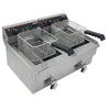 Hamoki Countertop Commercial Electric Fryer - 2 x 9.5 Litre Twin Tank with Drain Taps | 291019 Countertop Electric Fryers Hamoki