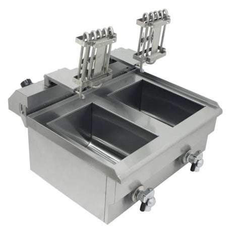 Hamoki Countertop Commercial Electric Fryer - 2 x 9.5 Litre Twin Tank with Drain Taps | 291019 Countertop Electric Fryers Hamoki