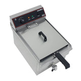 Hamoki Countertop Commercial Electric Fryer - 11.5 Litre Single Tank with Drain Tap | 291020 Countertop Electric Fryers Hamoki