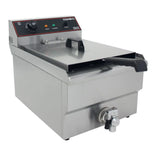 Hamoki Countertop Commercial Electric Fryer - 11.5 Litre Single Tank with Drain Tap | 291020 Countertop Electric Fryers Hamoki