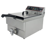 Hamoki Countertop Commercial Electric Fryer - 11.5 Litre Single Tank with Drain Tap | 291020 Countertop Electric Fryers Hamoki
