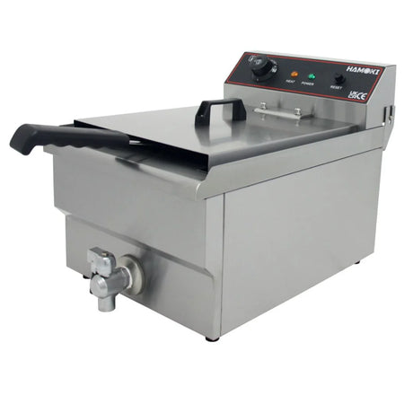 Hamoki Countertop Commercial Electric Fryer - 11.5 Litre Single Tank with Drain Tap | 291020 Countertop Electric Fryers Hamoki