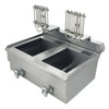 Hamoki Countertop Commercial Electric Fryer - 2 x 11.5 Litre Twin Tank with Drain Taps | 291021 Countertop Electric Fryers Hamoki