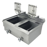 Hamoki Countertop Commercial Electric Fryer - 2 x 11.5 Litre Twin Tank with Drain Taps | 291021 Countertop Electric Fryers Hamoki