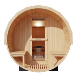 Empire Kove Spruce Barrel Sauna with Front Porch & 6kW Electric Heater | 3–4 Person Outdoor Cabin | KOVE-BAR4 Outdoor Barrel Electric Heated Saunas Kove Designs