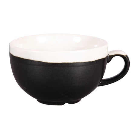 Churchill Monochrome Cappuccino Cup Onyx Black 340ml (Pack of 12) - DR684 Cups and Mugs Churchill
