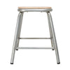 Bolero Galvanised Steel Low Stools with Wooden Seatpad (Pack of 4) - DE478 Metal Bar Stools Bolero   