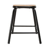 Bolero Cantina Low Stools with Wooden Seat Pad Black (Pack of 4) - DE481 Metal Bar Stools Bolero   