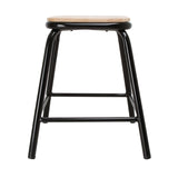Bolero Cantina Low Stools with Wooden Seat Pad Black (Pack of 4) - DE481 Metal Bar Stools Bolero   