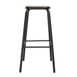 Bolero Cantina High Stools with Wooden Seat Pad Black (Pack of 4) - DE482 Metal Bar Stools Bolero   