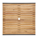 Bolero Square Steel and Acacia Table 800mm - DS152 Steel Tables Bolero   