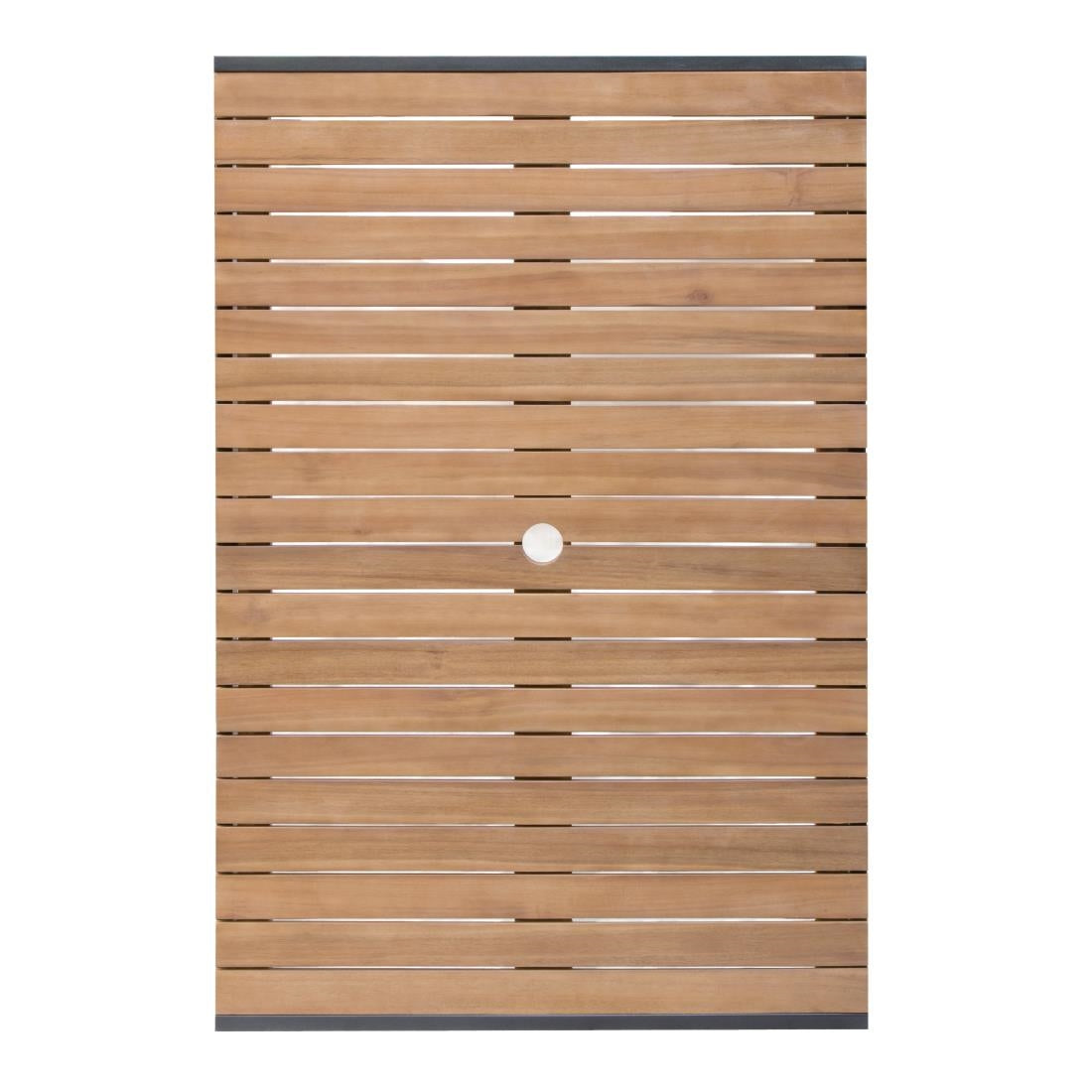 Bolero Acacia Wood and Steel Rectangular Table 1200mm - DS153 Steel Tables Bolero   