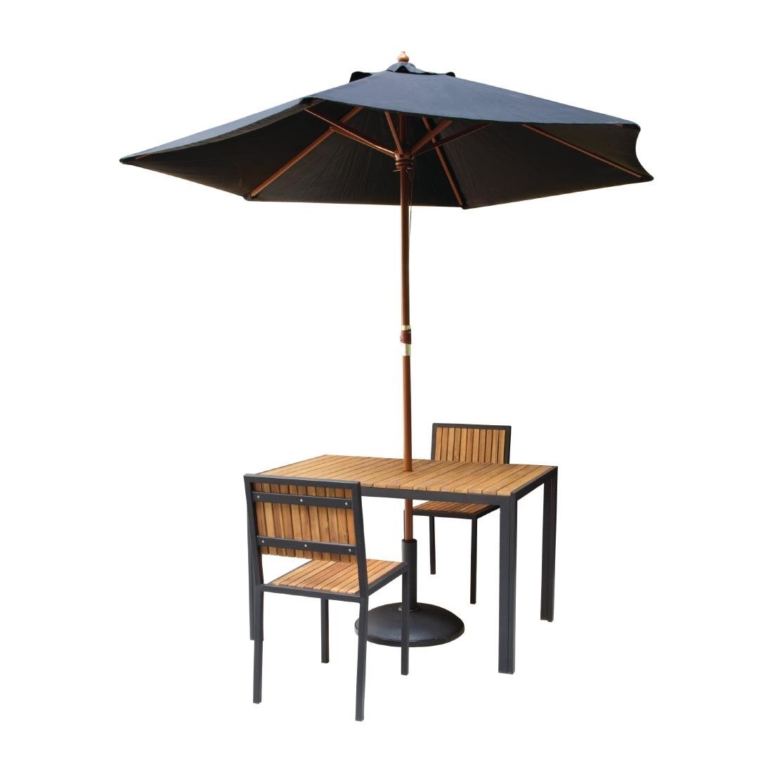 Bolero Acacia Wood and Steel Rectangular Table 1200mm - DS153 Steel Tables Bolero   