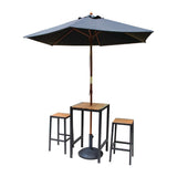 Bolero Black Steel & Acacia Wood Bar Stools (Pack of 2) - DS156 Metal Bar Stools Bolero   