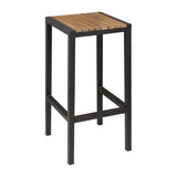 Bolero Black Steel & Acacia Wood Bar Stools (Pack of 2) - DS156 Metal Bar Stools Bolero   