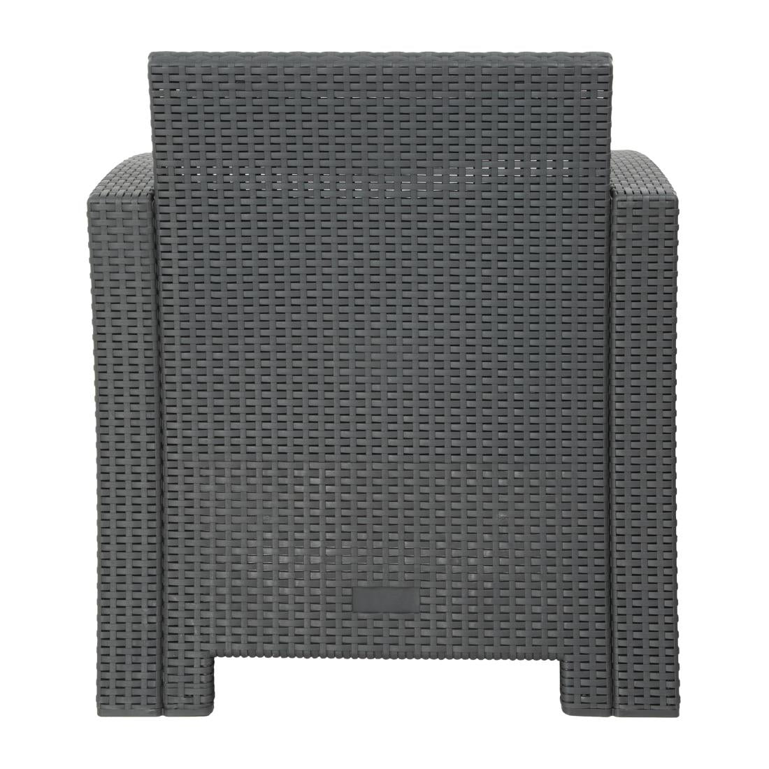 Bolero PP Armchair and Table Wicker Set Grey - DR309 Rattan & Wicker Effect Chairs Bolero   