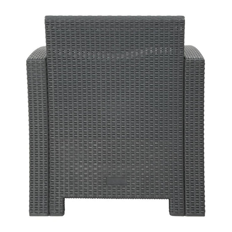 Bolero PP Armchair and Table Wicker Set Grey - DR309 Rattan & Wicker Effect Chairs Bolero   