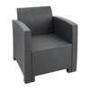 Bolero PP Armchair and Table Wicker Set Grey - DR309 Rattan & Wicker Effect Chairs Bolero   