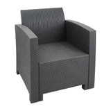 Bolero PP Armchair and Table Wicker Set Grey - DR309 Rattan & Wicker Effect Chairs Bolero   