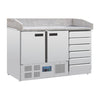 Polar G-Series Double Door Pizza Counter with Granite Top and Dough Drawers - CT425  Polar   