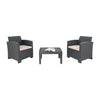 Bolero PP Armchair and Table Wicker Set Grey - DR309 Rattan & Wicker Effect Chairs Bolero   