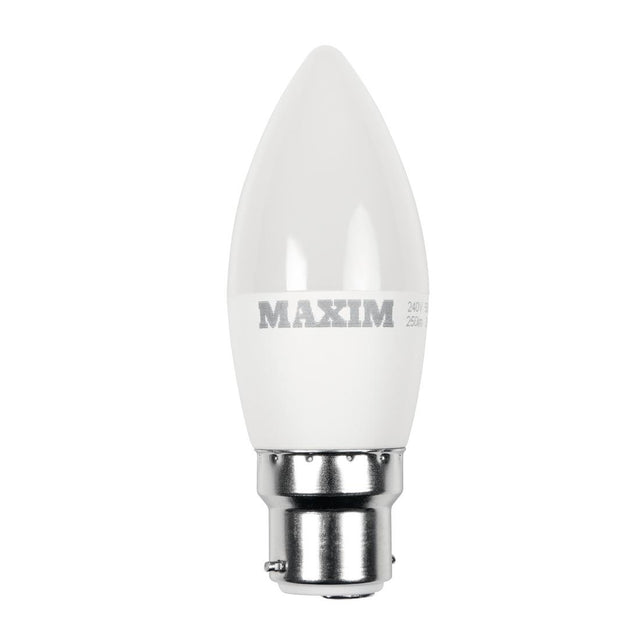 Maxim LED Candle Bayonet Cap Cool White 6W (Pack of 10) - HC666  Status   